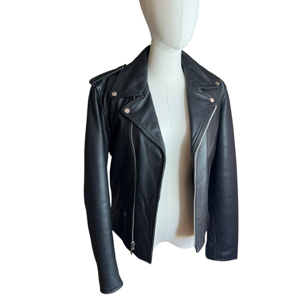 Harley-Davidson Black Leather Biker Jacket Size 38R – Classic Moto Style